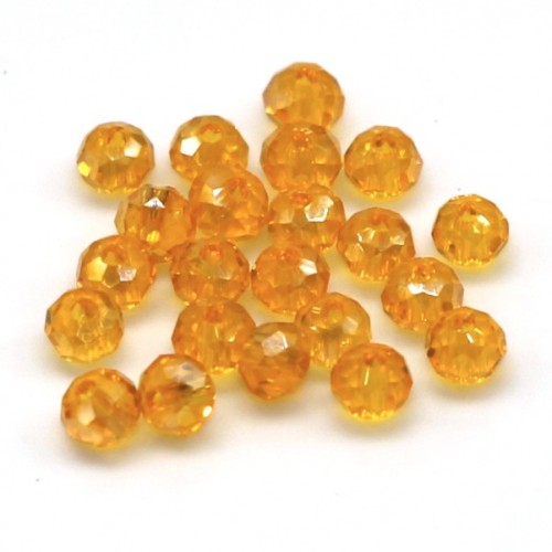 Бусины рондели 2*2мм (оранжевый прозрачный)